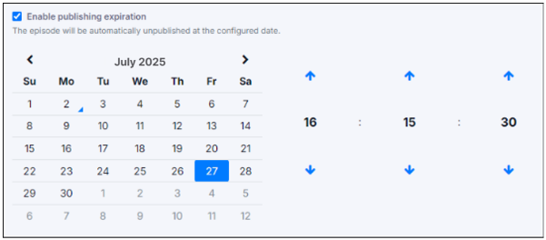 Enable publishing expiration